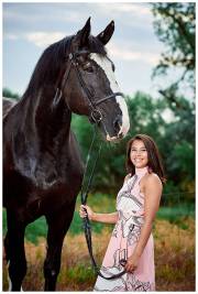 Girl senior portrait with horse