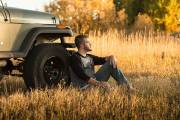 senior boy with jeep in Erie Colorado